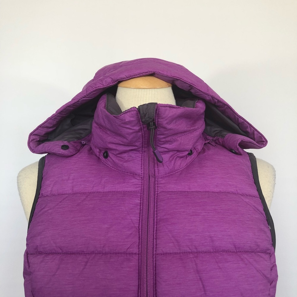 NWOT Tangerine purple quilted  hooded vest S - Picture 2 of 8